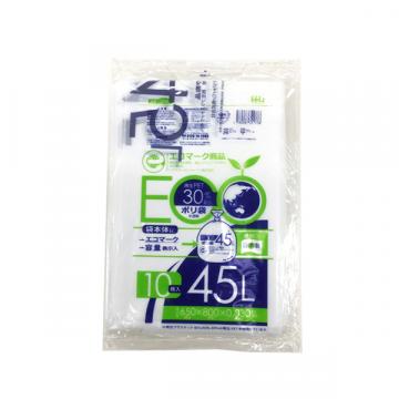 サンプル【ポリ袋】 45L再生プラスチック使用ゴミ袋(厚み0.03・半透明) GP-45
