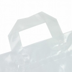 サンプル【ポリ袋】ループハンドルバッグ<透明>A4よこサイズ360×250mm(マチ付き)