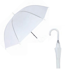 【傘】　手開き傘(エンボス加工)　60cm　白　(60本入り)