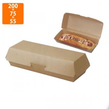 【化粧箱】KOS-42 クラフト ホットドックトレーEC7 200×75×55(底185×60)mm