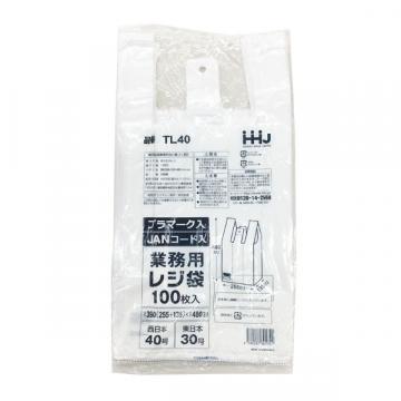 【レジ袋】 レジ袋<乳白>西40号・東30号 TL-40(JANコード入) (100枚入)