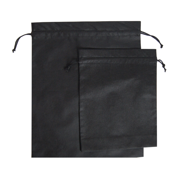 不織布】巾着袋(黒)Lサイズ〈10枚入り〉 | 包装資材・袋の通販モール ...