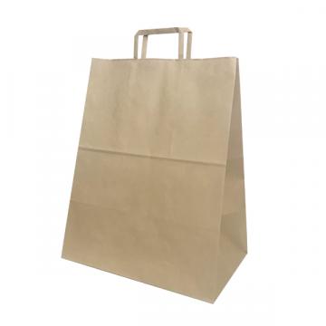 【紙袋】既製品手提袋 平紐 320×220×410mm 茶(200枚入) F4G22188