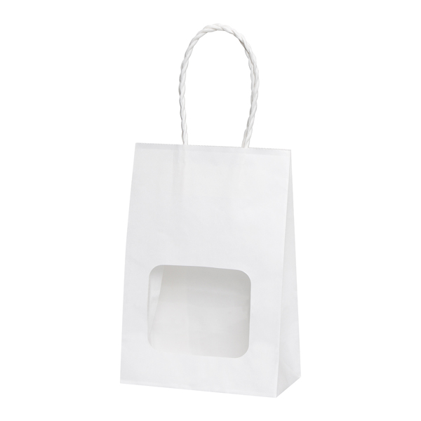 紙袋】 ウィンドウミニバッグ 白無地 110×60×160(mm) (25枚入) | 包装