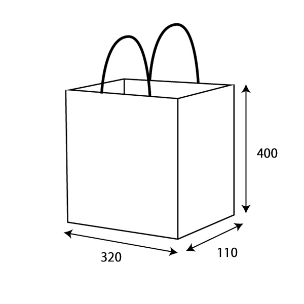 紙袋紙袋320×110×400mm 茶(取っ手:紙丸紐)  包装資材・袋の通販モール イチカラ