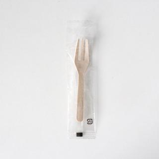 使い捨て食器】透明袋入 ウッドデザートフォーク OP完封 9.5cm