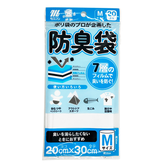 【ポリ袋】防臭袋 M 200×300　乳白(20枚入)